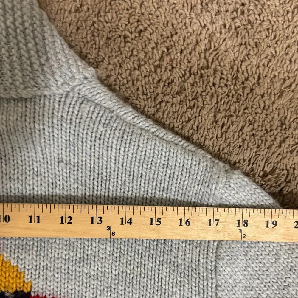 Gap x Michael Bastian Jet Ski Graphic Gray Wool Blend Zip-Up Cardigan size L